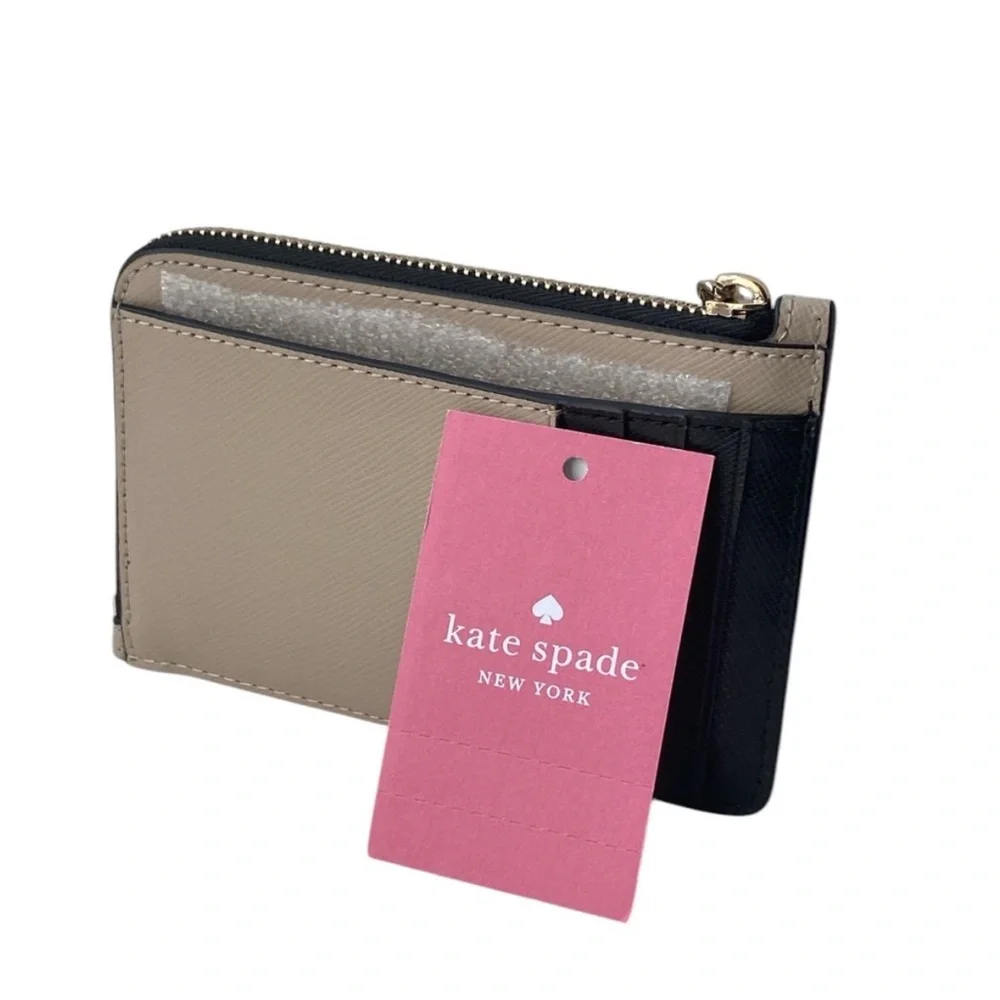 Kate Spade Tan and Black Card Holder